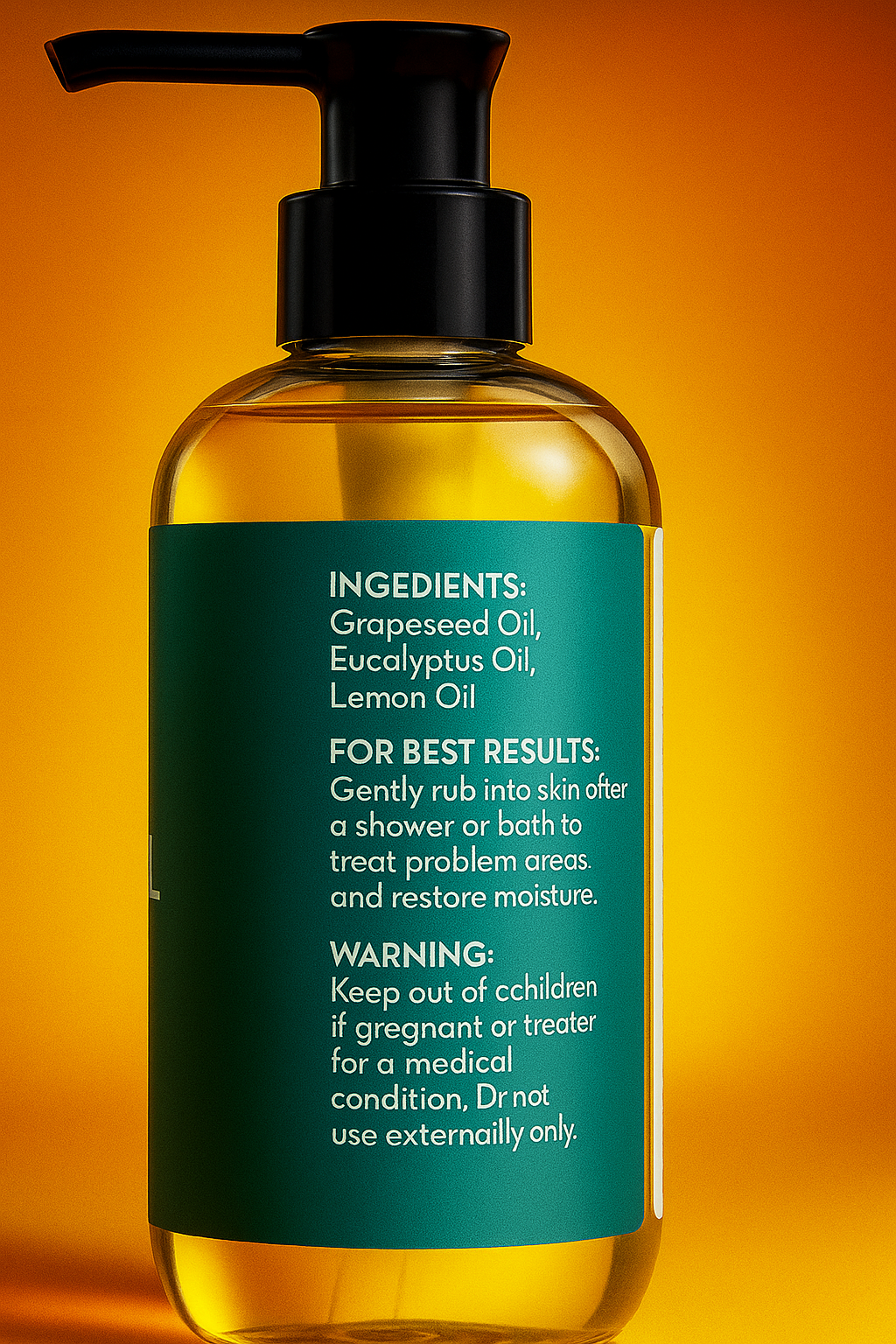 Pure Body Naturals Anti Cellulite Massage Oil 100% Natural