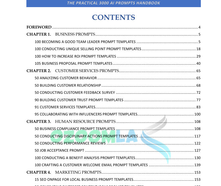 The Practical 3000† A.I Prompts Handbook