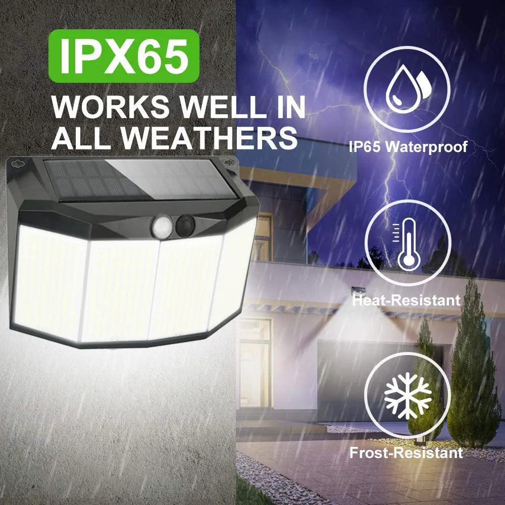 Super Bright Solar Wall Lamp with 3 Mode IP65 Waterproof for Outside Yard Street