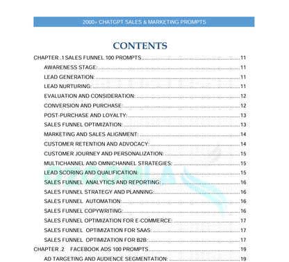 2000+ ChatGPT Sales and Marketing Prompts