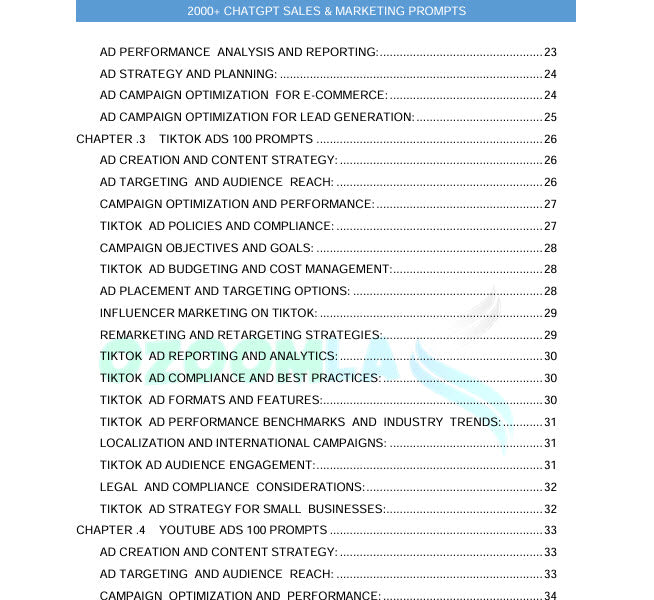 2000+ ChatGPT Sales and Marketing Prompts
