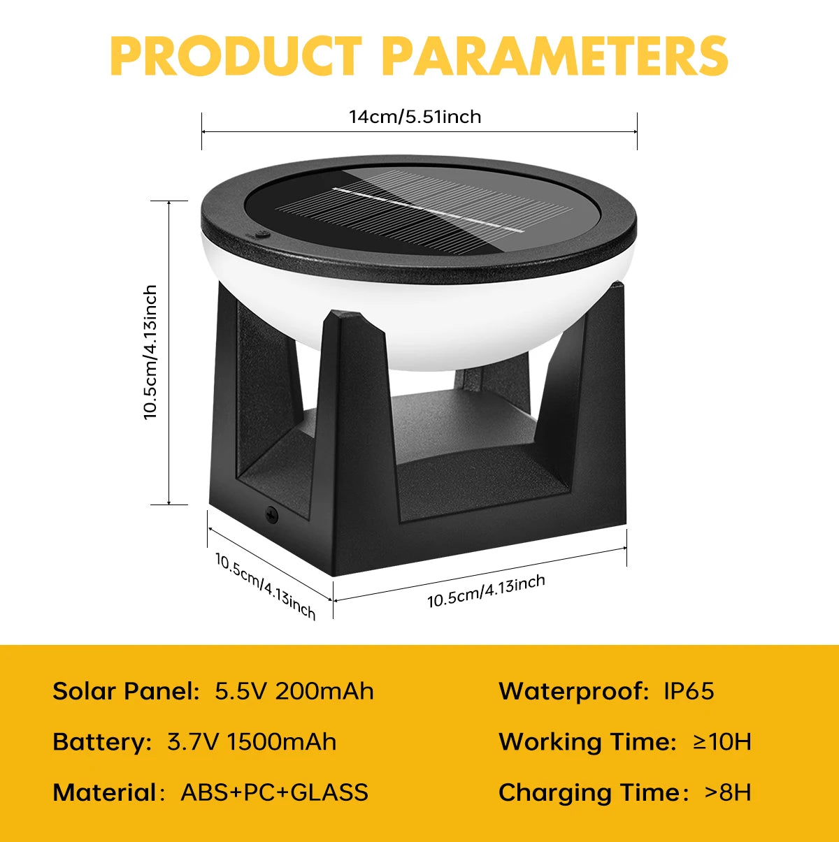 Solar Post Light Auto Dusk to Dawn IP65 Waterproof 3 Color