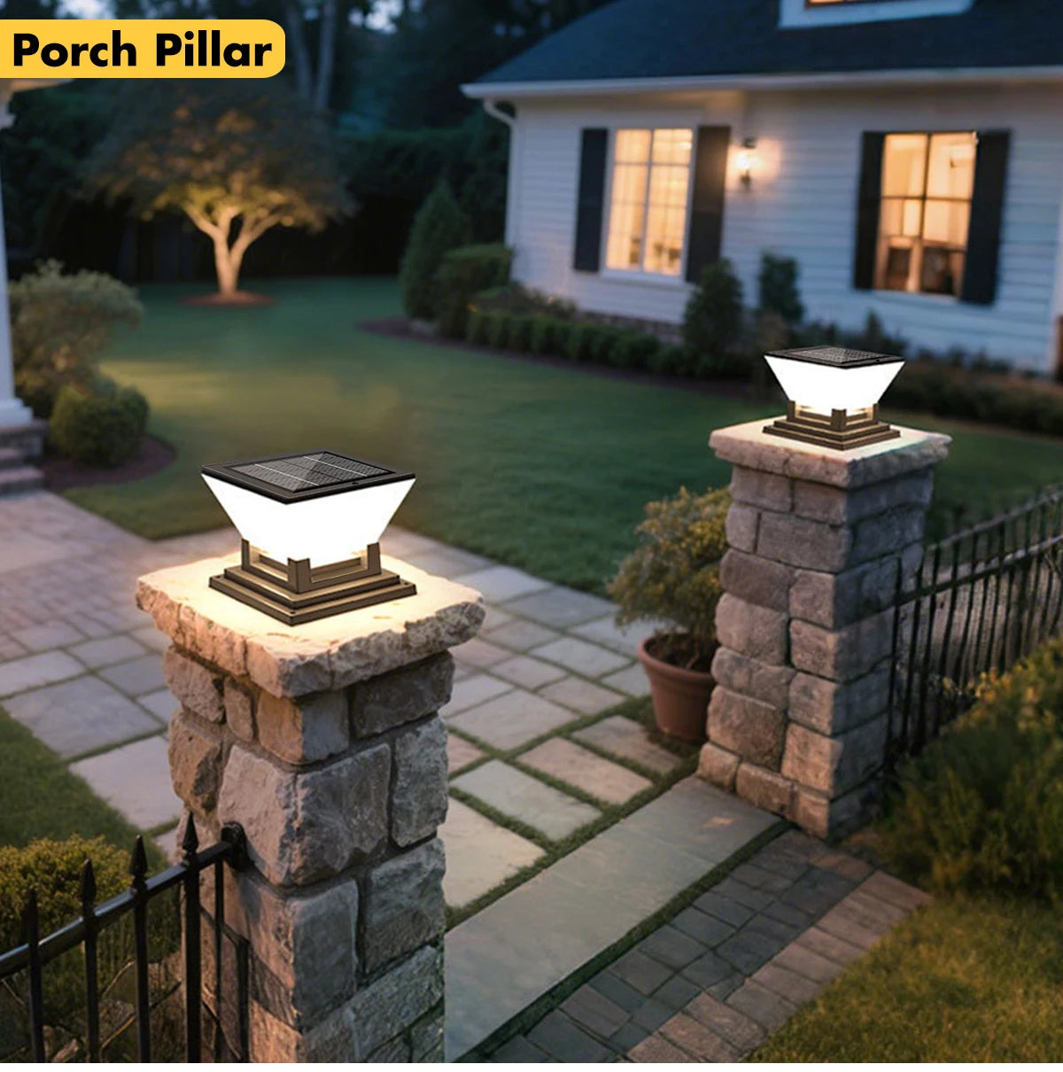 Solar Post Light Auto Dusk to Dawn IP65 Waterproof 3 Color