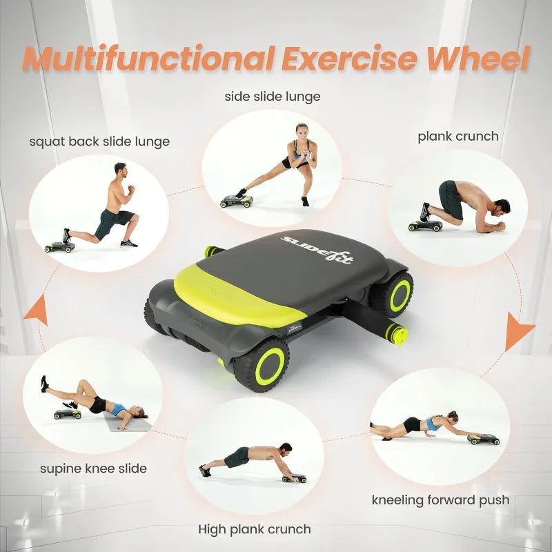 AB Roller Pro 4-Wheel Auto Rebound Abdominal & Core Training Equipment