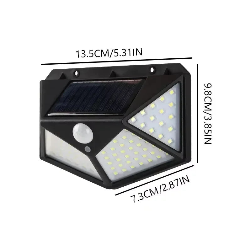 100 LED Wall Lights Outdoor Solar Lamp PIR Motion Sensor