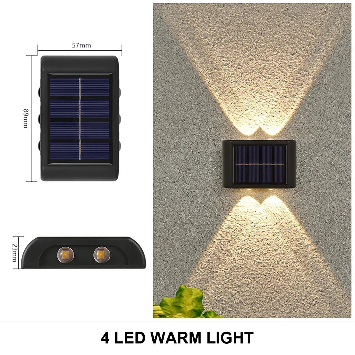 Solar Powered Light UP and Down Illuminate Home Garden Yard Decoration Outside Sunlights Waterproof