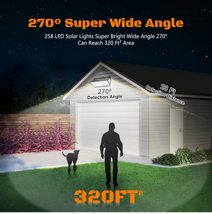 Super Bright Solar Wall Lamp with 3 Mode IP65 Waterproof for Outside Yard Street