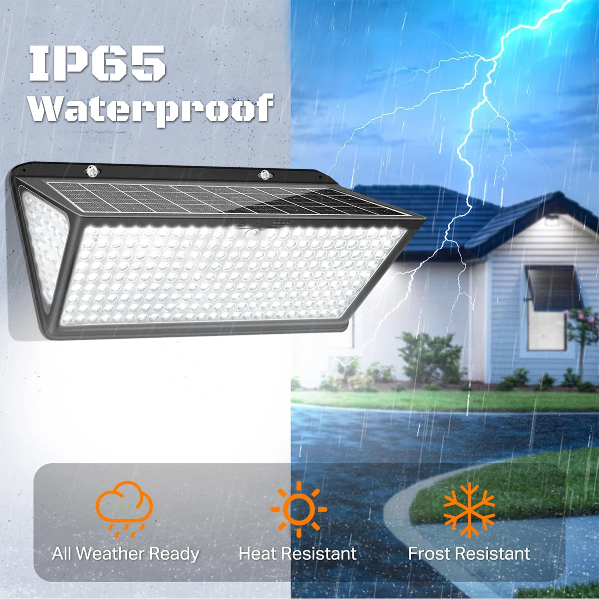 Super Bright Solar Wall Lamp with 3 Mode IP65 Waterproof for Outside Yard Street