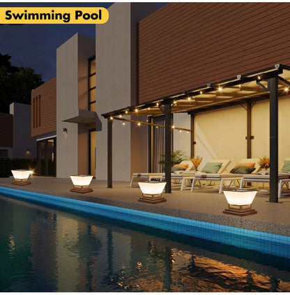 Solar Post Light Auto Dusk to Dawn IP65 Waterproof 3 Color