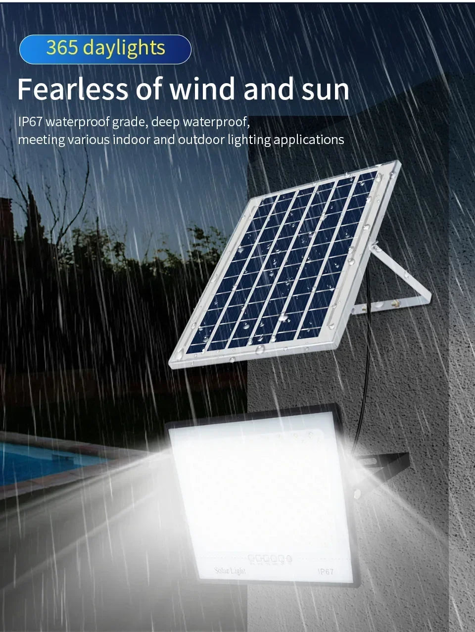500W Solar Lights Indoor/Outdoor  IP67 Waterproof