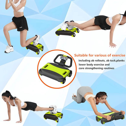 AB Roller Pro 4-Wheel Auto Rebound Abdominal & Core Training Equipment