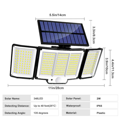 234/348 LED Solar Lights 3 Working Modes Super Bright Motion Sensor Outdoor IP65 Waterproof