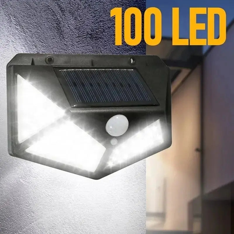 100 LED Wall Lights Outdoor Solar Lamp PIR Motion Sensor