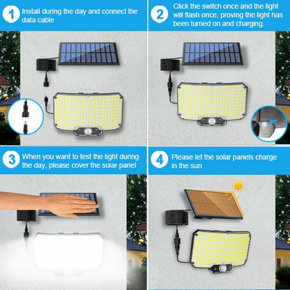 234/348 LED Solar Lights 3 Working Modes Super Bright Motion Sensor Outdoor IP65 Waterproof