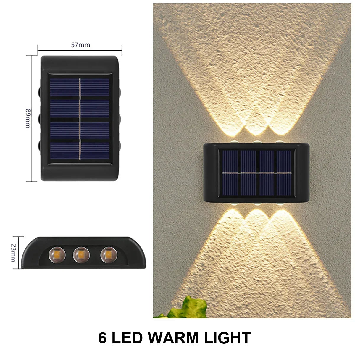 Solar Powered Light UP and Down Illuminate Home Garden Yard Decoration Outside Sunlights Waterproof