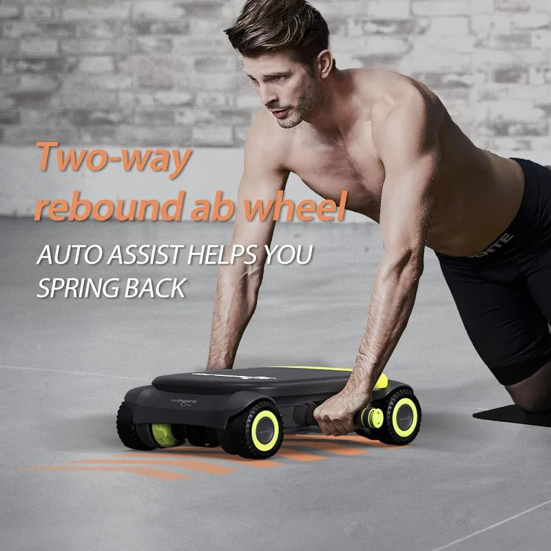 AB Roller Pro 4-Wheel Auto Rebound Abdominal & Core Training Equipment