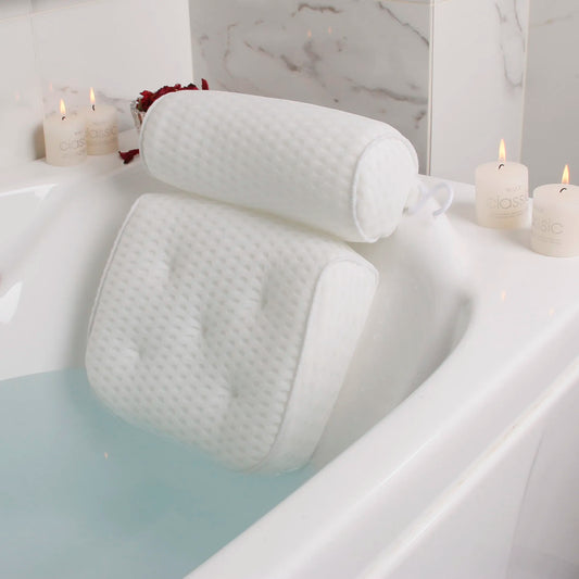 Bath Pillow for Bathtub Support Neck,Head and Back with Non-Slip Suction Cups