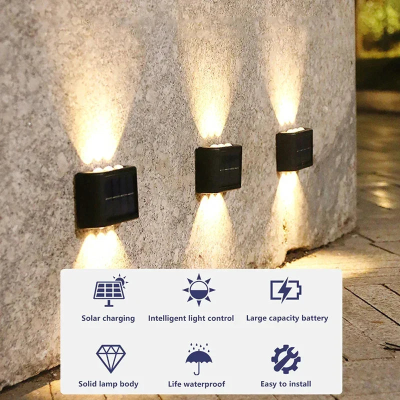 Solar Powered Light UP and Down Illuminate Home Garden Yard Decoration Outside Sunlights Waterproof