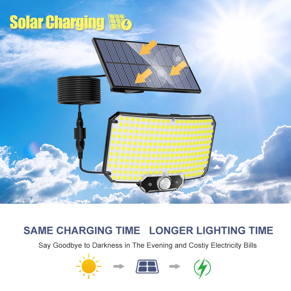 234/348 LED Solar Lights 3 Working Modes Super Bright Motion Sensor Outdoor IP65 Waterproof