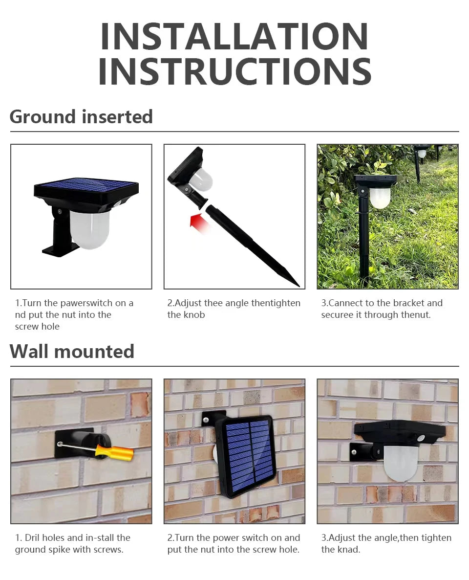 New Solar Lamp Waterproof Motion Sensor
