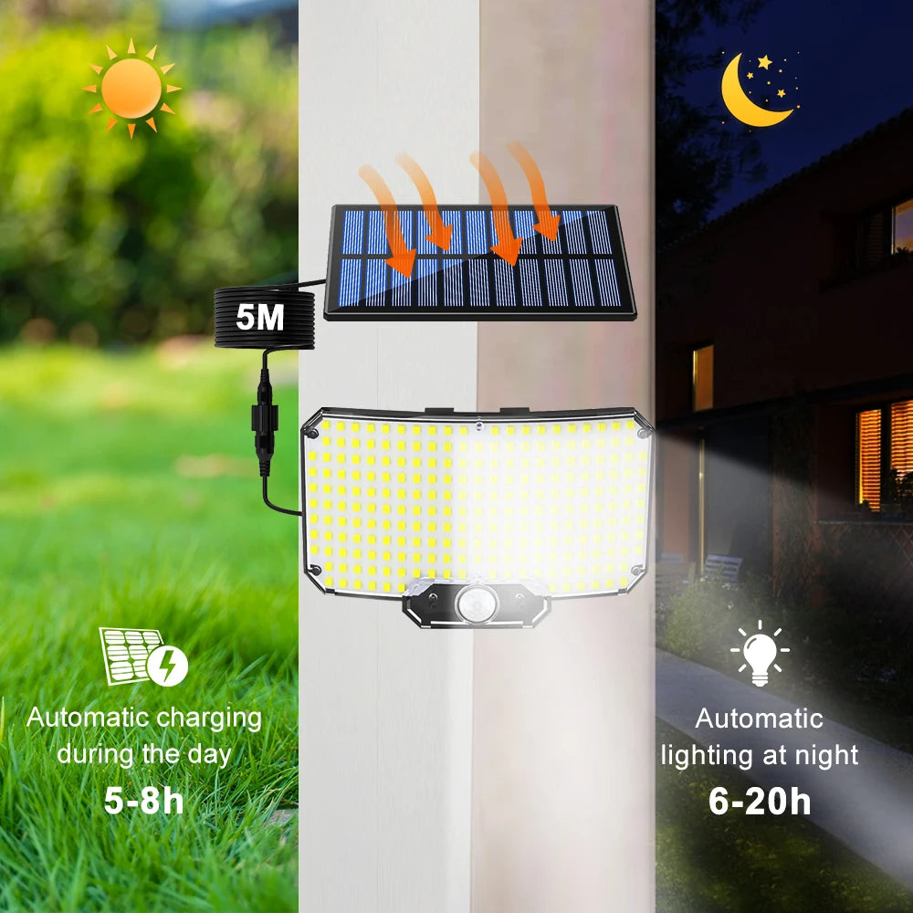 234/348 LED Solar Lights 3 Working Modes Super Bright Motion Sensor Outdoor IP65 Waterproof