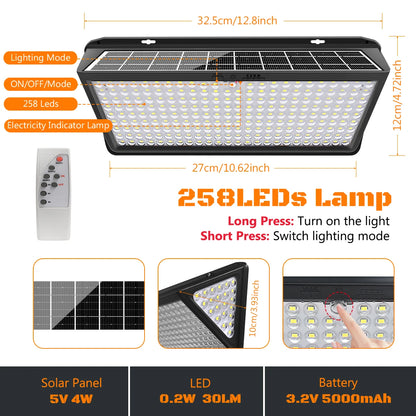 Super Bright Solar Wall Lamp with 3 Mode IP65 Waterproof for Outside Yard Street