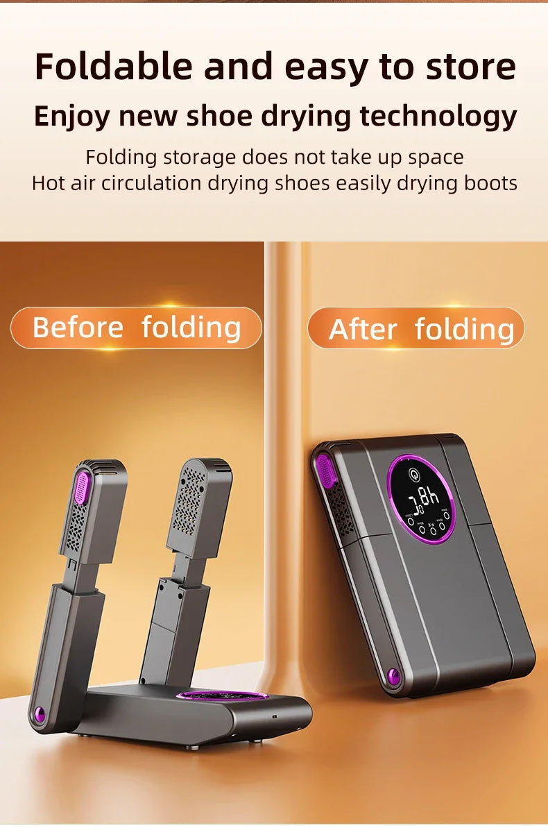 Smart Timer Shoe Dryer: Telescopic, Quick-Drying, Deodorizing & Sterilizing.