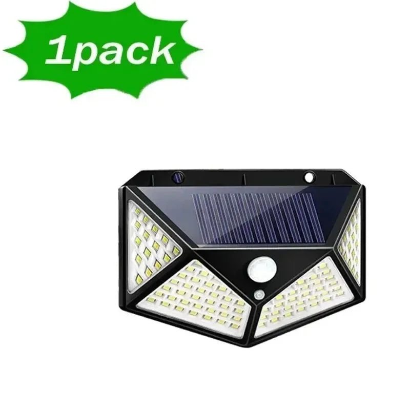 100 LED Wall Lights Outdoor Solar Lamp PIR Motion Sensor