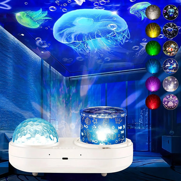 Ocean Starry Projector Small Night Light 360 Degree Rotation for Children's Kids Gift