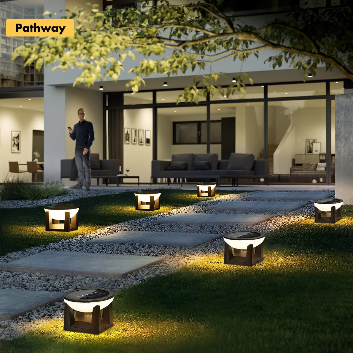 Solar Post Light Auto Dusk to Dawn IP65 Waterproof 3 Color