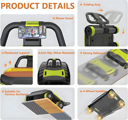 AB Roller Pro 4-Wheel Auto Rebound Abdominal & Core Training Equipment